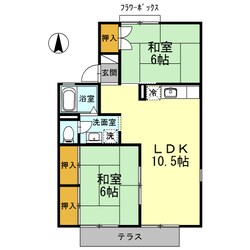 御着駅 徒歩18分 2階の物件間取画像